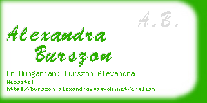 alexandra burszon business card